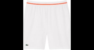 Lacoste korte broek heren Novak Djokovic Stretch Wit Oranje