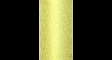 Partydeco Licht geel tule - 30 cm breed x 9 meter - OP = OP
