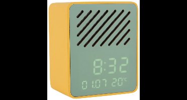 Karlsson Wekker Funky Vibes - Heldergeel - 9.5x6.5x11.5cm - Scandinavisch - Wekker voor slaapkamer - Wekkers