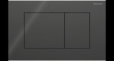 Geberit Sigma40 bedieningsplaat - 2-toets spoeling - extra dun - vierkante knoppen - glas - zwart
