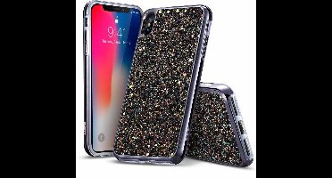ESR iPhone XS hoes zwarte glinsters chique design zacht