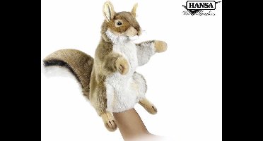 Hansa Knuffel Handpop Rode Eekhoorn - Pluche handpop van 28 cm