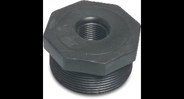 Verloopring pp zwart 1 1/2 inch naar 1 inch Deltafix
