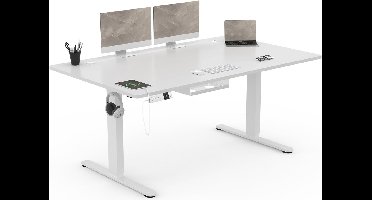 Zit Sta Bureau Elektrisch - Game Bureau - Verstelbaar - Wit