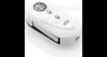 Autosleutel Hoesje geschikt voor Alfa Romeo - SleutelCover - Silicone Autosleutel Cover - Sleutelhoesje Wit