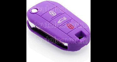 Autosleutel Hoesje geschikt voor Citroën - SleutelCover - Silicone Autosleutel Cover - Sleutelhoesje Paars