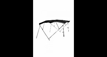 BREG Biminitop | Aluminium 4-boogs | Breedte 246 <> 261 cm - Hoogte 137 cm - Zwart doek