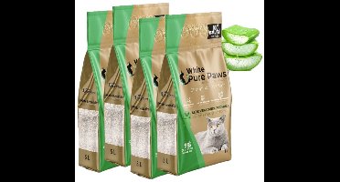 White Pure Paws Kattenbakvulling met Aloë Vera - Bentoniet - 20L