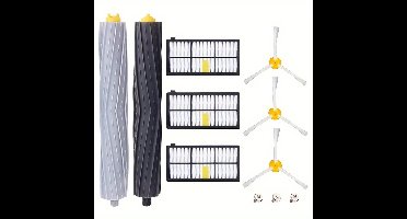 iRobot Roomba Accessoires Set – Compatibel met Serie 800 t/m 980 – 2 Rubber Hoofdrollen – 3 Zijborstels – 3 HEPA Filters – Complete Vervangingsset – Geschikt voor Roomba 860 865 870 880 960 966 980 – Onderhoudsset Robotstofzuiger