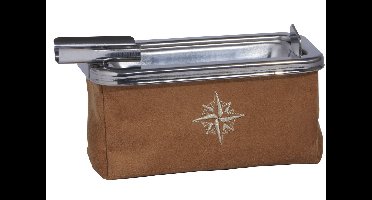 Marine Business Windproof Sigaren Asbak Camel Suede 15x9x8cm