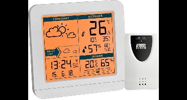 TFA Dostmann 35.1152.02 SKY - Weerstation - Draadloos - Buiten- en Binnetemperatuur - Weersverwachtingen - Luchtvochtigheid - Zendergestuurde Tijd - Datumaanduiding - Alarm - Snooze - Wit