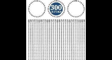 300 Stuks Bolletjes Ketting - 8cm - Sleutelringen met Sluitingen - Kogelketting met Knijpsluiting - DIY Hangers voor Sieradenmaken - Sleutelhanger Hobby - Sleutel Ringen - Keyrings - Keychain & Sleutellabels Zelf Maken - Rolgordijn Ketting - Sieraden