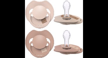Difrax LOVI Dynamische Prime Fopspeen - 6 tot 18 Maanden - Beige & Bruin - 2 Stuks