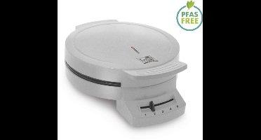FRITEL Wafelijzer - A204 - Wafelmaker PFAS vrij - Wafelmachine voor Hartjeswafels - Hartjeswafelijzer - 5 Hartjeswafels - Wafelbakijzer met Vaste Bakplaten - Zilver - 1200W