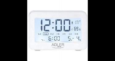 Adler AD 1196W - Wekker / klok - AA batterij - wekker - met thermometer - Wit
