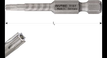 Rotec PRO Krachtbit T 20 L=50, E6.3, tamper-resistant, BASIC (vpe 10)