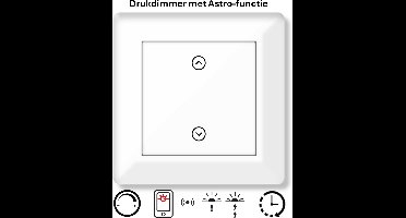 Freelux Drukknop | Astro Tijdschakelaar | Bluetooth | Led Dimmer | 230VAC - 500VA/2,1A | Pijlopdruk | Signaal wit glans