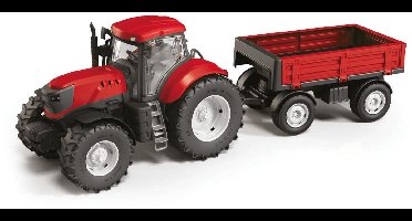 Rode Tractor Met Trailer ,60Cm.