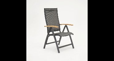Tuinstoel Vito verstelbaar teak arm grijs