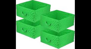 LAVITA® Opbergmand Textiel - 31x31x15 Groen 4 Stuks - Opbergbox Kast Organizer Opbergdoos - Kastlade Verdeler Voor Kleding Ondergoed Badkamer Kledingkast - Vouwdoos Stoffen Doos Opbergdozen