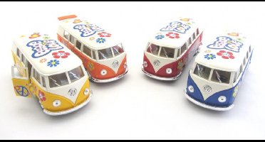 Die Cast pull back VW Classical Bus 1:32 4 varianten qua kleur
