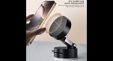 Magnetische Telefoonhouder met Vacuüm Zuignap – Opvouwbare en Draaibare Standaard voor Mobiele Apparaten