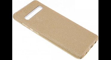 Ntech Hoesje Geschikt Voor Samsung Galaxy S10+ Plus Goud Glitter TPU Back Cover Hoesje