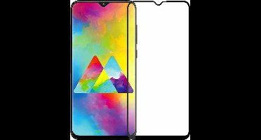 Ntech Screenprotector Geschikt voor Samsung Galaxy M20 full cover Screenprotector Tempered Glass - Zwart