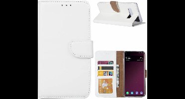 Ntech Hoesje Geschikt Voor Samsung Galaxy S10e portemonnee hoesje / met opbergvakjes Wit
