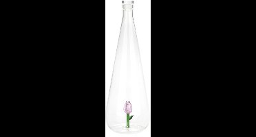 Balvi Waterfles Karaf Tulp Roze 1L Glas