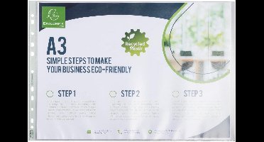 Exacompta 5x Zakje met 10 geperforeerde showtassen in gerecycled PP Forever 9/100e - A3 - Doorschijnend - 6230E