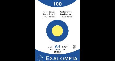 Exacompta 10x Pak 100 steekkaarten in folie - bristol effen niet geperforeerd - 210x297mm - Geel - 10326E