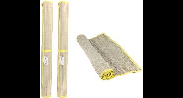 Benson Strandmat - 2x - riet - geel - 60 x 180 cm - zonmat / buitenmat