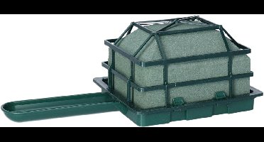 HBX Natural Living steekschuim/oase boekethouder - groen - L13 x B11 cm - foam - rechthoekig - steekschuimhouder - oasehouder