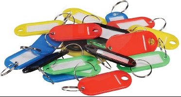 *** Gekleurde Sleutellabels - Sleutelhangers 10 delig - Assortiment - van Heble® ***