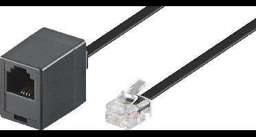 RJ11 - RJ11 telefoon verlengkabel / zwart - 15 meter