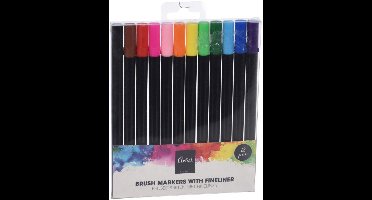Brush Pen met Fineliner Set
