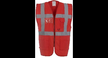 Veiligheidshesje met rits rood L