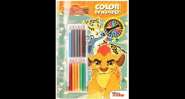 Kleurboek Lion King met 12 kleurpotloden - Kleuren op nummer