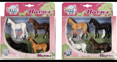 Kids Globe Paarden, 4st. 1:32