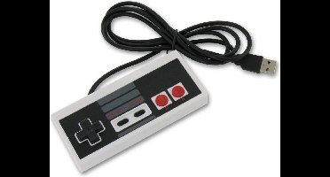 Dolphix Nintendo (NES) style USB controller voor PC, notebook en emulator / grijs/zwart - 1,35 meter