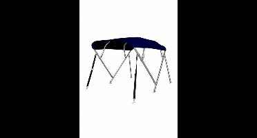 BREG Biminitop | RVS 4-boogs | Breedte 155 <> 169 cm - Hoogte 137 cm - Blauw doek