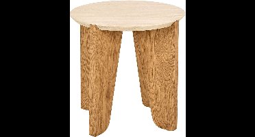 Giga Living Bijzettafel Derk - Travertinlook - 50x50x50 cm