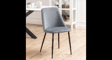 Giga Living Eetkamerstoel Ingel - Grijs Stof - Zithoogte 48,5cm - Set van 4