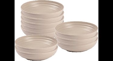 Plasticforte Soepkommen - 10x - D22 x H5.5 cm - taupe - kunststof - onbreekbaar - servies