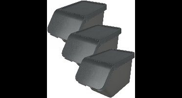 Sunware Sigma Home sorteer bak met deksel - 3x - afvalbak - antraciet - stapelbaar - 30L - 49 x 27 x 30 cm