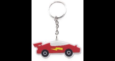 Sleutelhanger Race Auto met bliksem| Racecar | Car | Tashanger | Tasclip | Keychain