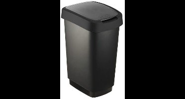 Rotho Salsa - prullenbak - swingdeksel - 50L - BPA vrij - zwart