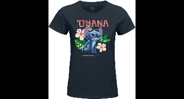 Lilo & Stitch Stitch Ohana Dames T-shirt - donkerblauw - L