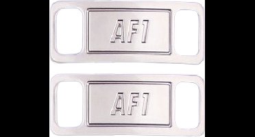 New Age Devi - Upgrade je schoenen met onze AF1 Shoe/Sneaker tag | 2x | Zilver | Schoenveter Gesp | Lace Locks | Schoenaccessoires